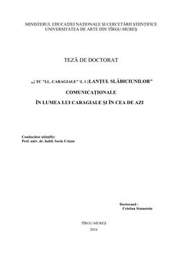 Teză De Doctorat