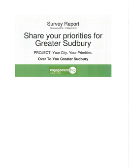 Share Your Priorities for Greater Sudbury