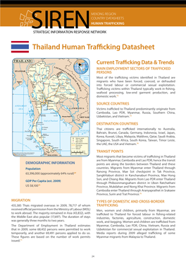 Thailand Human Trafficking Datasheet