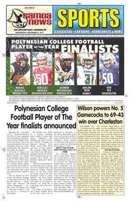 Polynesian College Football Player of the Year Finalists Announced