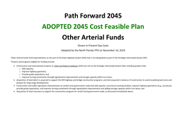 Path Forward 2045 ADOPTED 2045 Cost Feasible Plan Other Arterial Funds