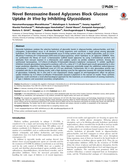 Novel Benzoxazine-Based Aglycones Block Glucose Uptake in Vivo by Inhibiting Glycosidases