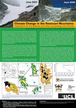 Climate Change in the Rwenzori Mountains: Implications for the Bakonzo and Other Surrounding Communities