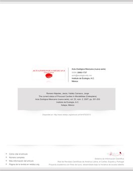 Redalyc.The Current Status of Procoxal Cavities in Mordellidae (Coleoptera)