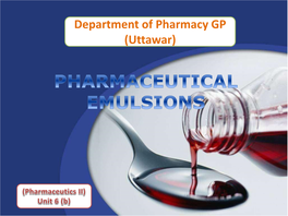 Pharmaceutical Emulsions