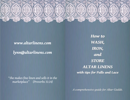 How to WASH, IRON, and STORE ALTAR LINENS