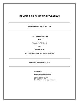 Peace LVP Toll Schedule