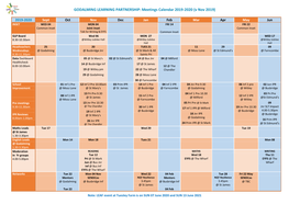 2018-2019 Meetings Calendar