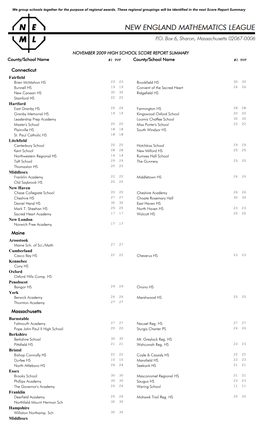 New England Mathematics League