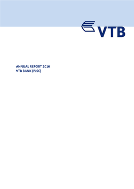 Annual Report 2016 Vtb Bank (Pjsc)