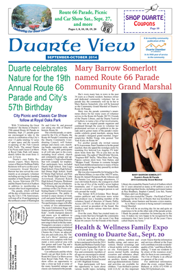 Duarte Celebrates Nature for the 19Th Annual Route 66 Parade and City's