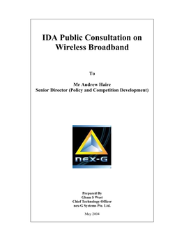 IDA Public Consultation on Wireless Broadband