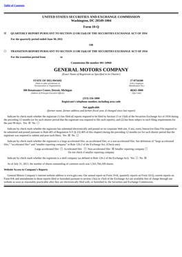 GENERAL MOTORS COMPANY (Exact Name of Registrant As Specified in Its Charter)