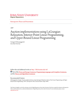 Auction Implementations Using Lagrangian Relaxation, Interior