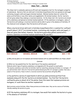 Ames Test - Section