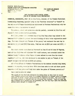 Folder 7: SNCC News Releases, April-September 1963