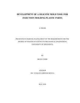 Development of a Silicone Mold Tool for Injection Molding Plastic Parts