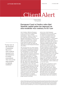 CJEU Says Spanish Capital Gains Tax