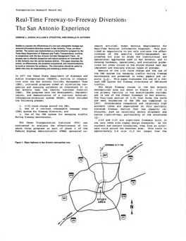 Real-Time Freeway-To-Freeway Diversion: the San Antonio Experience. Discussion, Closure