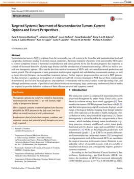 Targeted Systemic Treatment of Neuroendocrine Tumors: Current Options and Future Perspectives