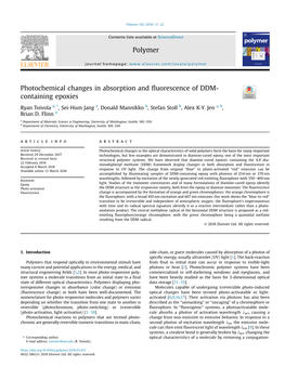 Photochemical Changes in Absorption and Fluorescence of DDM-Containing Epoxies