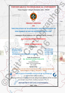 Delineation of Watershed and Estimation of Discharge of River Shimsha Using Gis”