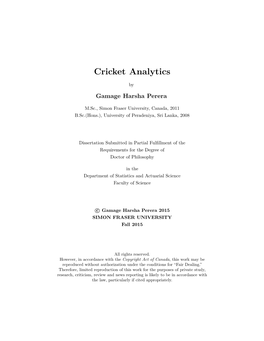 Cricket Analytics