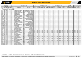 Midweek Basketball Coupon 29/03/2021 09:48 1 / 1