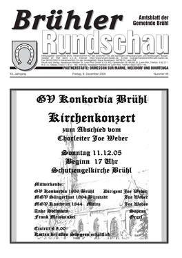 Brühler Amtsblatt Der Gemeinde Brühl