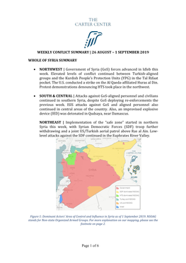 Syria Conflict Mapping | Weekly Conflict Summary