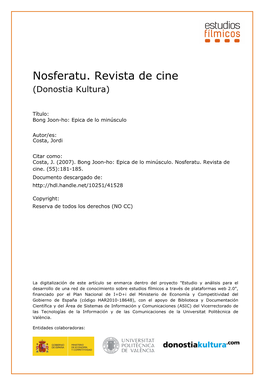 Nosferatu. Revista De Cine (Donostia Kultura)