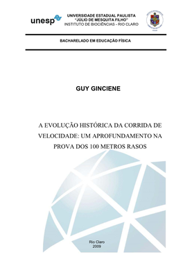 Guy Ginciene a Evolução Histórica Da Corrida De Velocidade