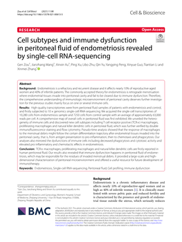 Cell Subtypes and Immune Dysfunction in Peritoneal Fluid Of