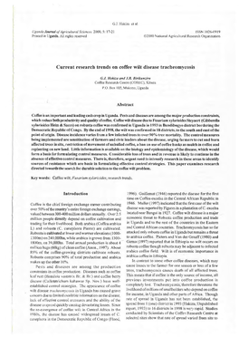 Esearcb Trends on Coffee Wilt Disease Tracheomycosis