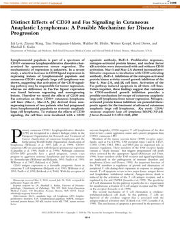 Distinct Effects of CD30 and Fas Signaling in Cutaneous Anaplastic Lymphomas: a Possible Mechanism for Disease Progression