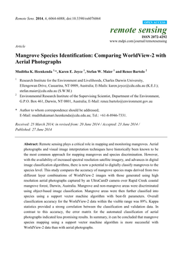 Mangrove Species Identification: Comparing Worldview-2 with Aerial Photographs