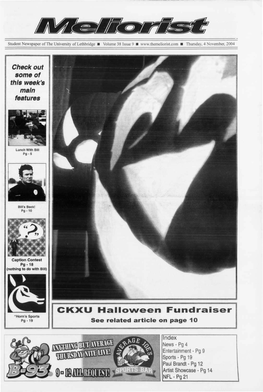 CKXU Halloween Fundrai Ser "Horn's Sports Pg-19 See Related Article on Page 10