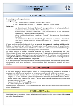 Arma Dei Carabinieri Guardia Di Finanza Polizia Di Stato Citta' Metropolitana