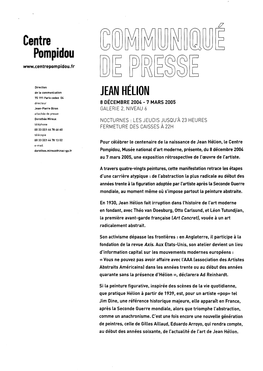 Dossier De Presse Jean Hélion 2004