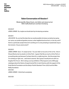 Read the COLA20 Salon Conversation #3 Session 1 Transcript