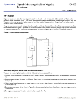 AN-802 Crystal-Measuring Oscillator Negative Resistance