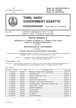 252] Chennai, Wednesday, May 19, 2021 Vaikasi 5, Pilava, Thiruvalluvar Aandu–2052