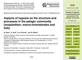 Impacts of Hypoxia on the Structure and Processes in the Pelagic Community