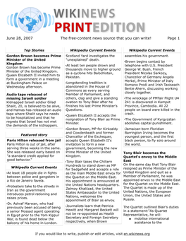 June 28, 2007 the Free-Content News Source That You Can Write! Page 1