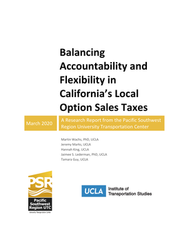 Balancing Accountability and Flexibility in California's Local