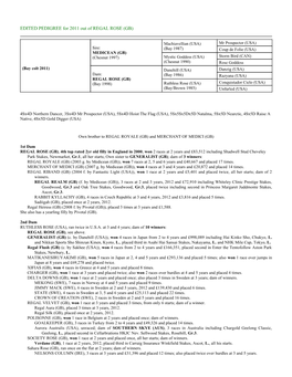 EDITED PEDIGREE for 2011 out of REGAL ROSE (GB)