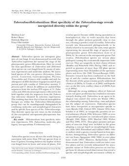 Tuberculina-Helicobasidium: Host Speciﬁcity of the Tuberculina-Stage Reveals Unexpected Diversity Within the Group1