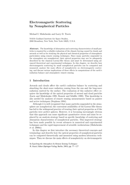 Electromagnetic Scattering by Nonspherical Particles