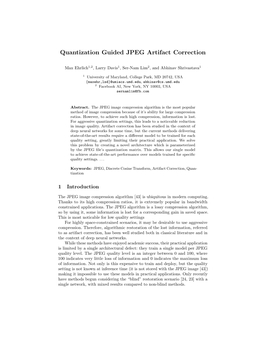 Quantization Guided JPEG Artifact Correction