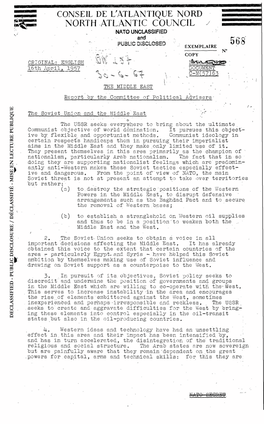 MISE EN LECTURE PUBLIQUE LECTURE EN - MISE / DÉCLASSIFIÉ DISCLOSURE - PUBLIC DECLASSIFIED States but Also in the Oil-Producing Countries